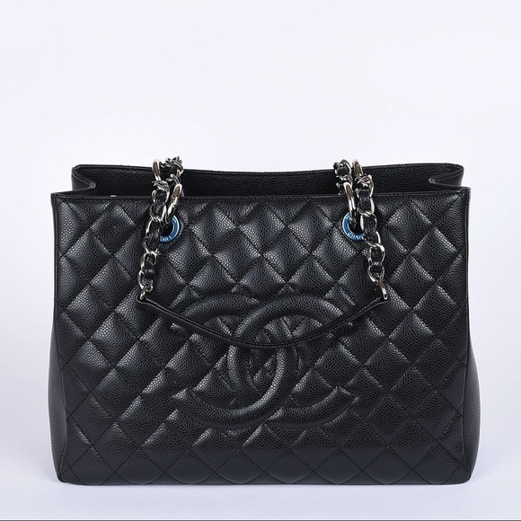 CHANEL Handbags - authentic CHANEL Tote Black Caviar Leather Bag.